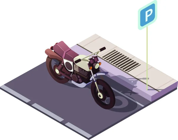 Мотоцикл Ізометрична Концепція Векторні Ілюстрації — стоковий вектор