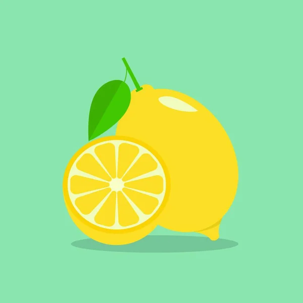 Färsk Ekologisk Citron Vektor Illustration — Stock vektor