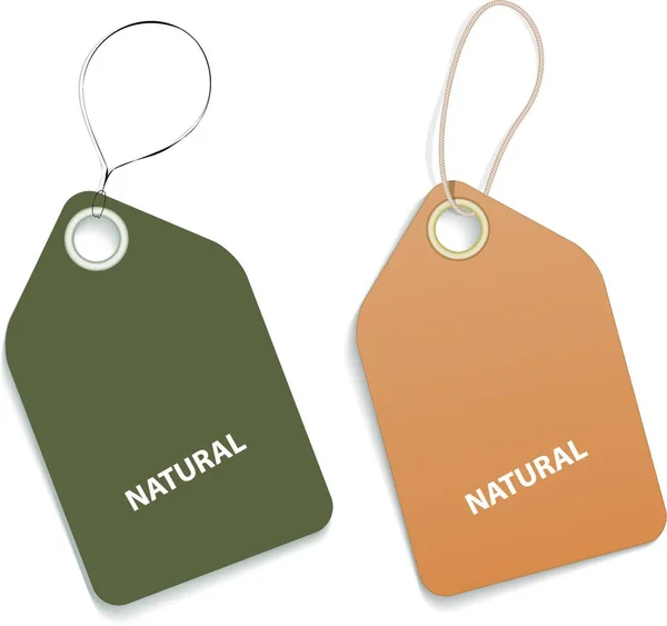 Étiquettes Naturelles Illustration Vectorielle Colorée — Image vectorielle