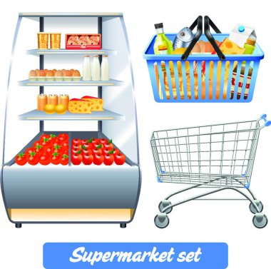 Süpermarket Gerçekçi Vektör Tanımlamasını Ayarla