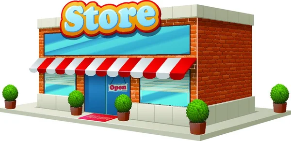 Store Building Isolated Graphic Vector Illustration — 스톡 벡터