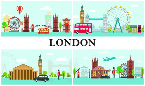 Ciudad Londres Ilustración Vectorial Gráfica — Vector de stock