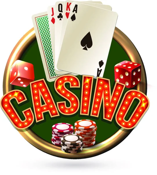 Emblème Casino Pocker Illustration Vectorielle Graphique — Image vectorielle