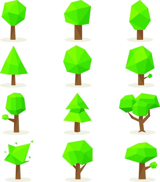 Árvores Poligonais Ilustração Vetorial Gráfica — Vetor de Stock