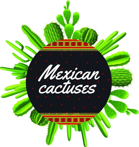Mexikanischer Kaktus Grafische Vektorillustration — Stockvektor
