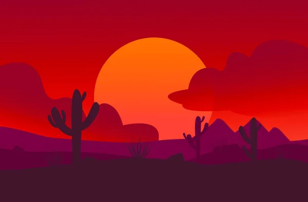 砂漠の風景の背景 画像ベクトル図 — ストックベクタ
