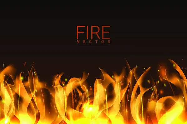 Płonący Ogień Tło Wektor Ilustracja — Wektor stockowy
