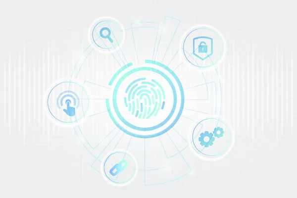 Biometric Security Concept Vector Illustration — Stock Vector
