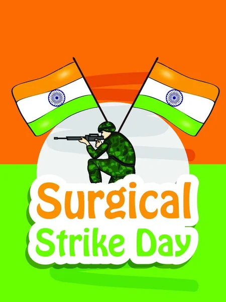 Illustratie Van Chirurgische Staking Dag India Achtergrond — Stockvector