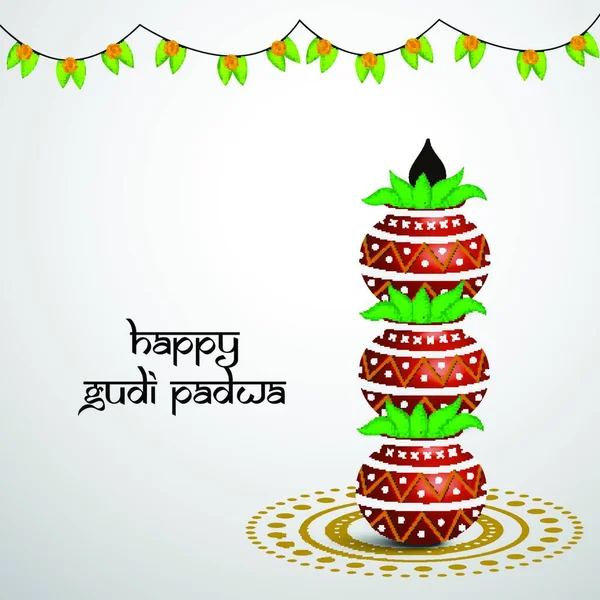 Индуистский Фестиваль Gudi Padwa Background — стоковый вектор