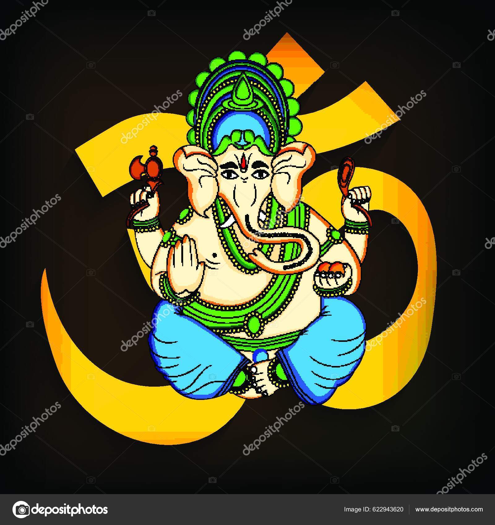 illustration of Lord Ganesha background for Ganesh Chaturthi festival of  India Stock Vector | Adobe Stock