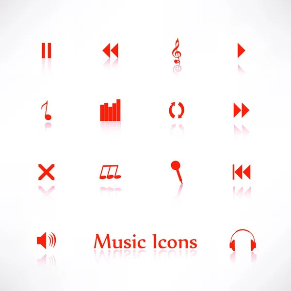 Iconos Música Ilustración Vectorial Simple — Vector de stock