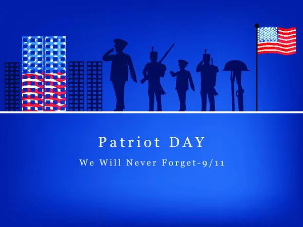 Patriot Day Kleurrijke Vector Illustratie — Stockvector