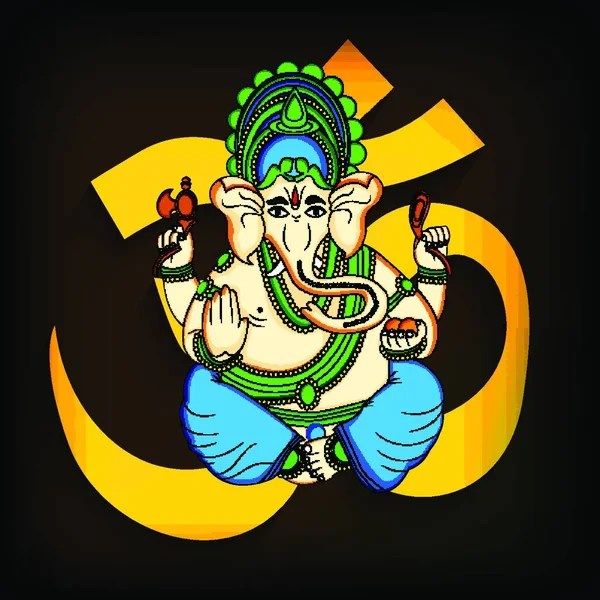 Ganesh Chaturthi Renkli Vektör Çizimi — Stok Vektör