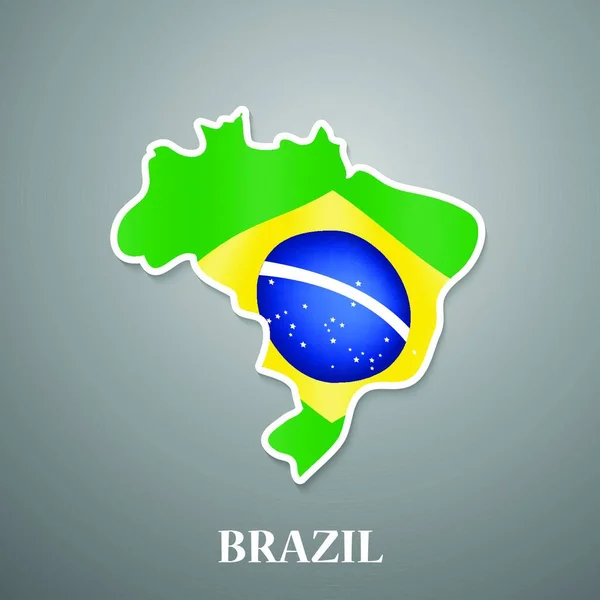 Fotboll Brasiliansk Glag Vektor Illustration — Stock vektor