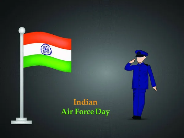 Indian Airforce Day Vector Illustration — Stock Vector