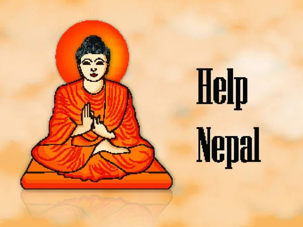 Séisme Népal Illustration Vectorielle Colorée — Image vectorielle