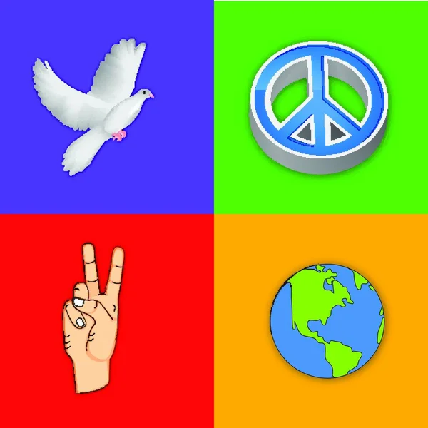 International Day Peace Symbols Set — Stock Vector
