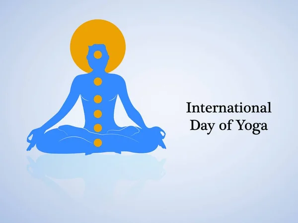 International Day Yoga Text Yoga Posture — Stock Vector