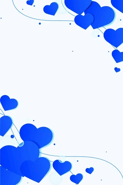 Plantilla Fondo Día San Valentín Azul Para Espacio Copia — Vector de stock