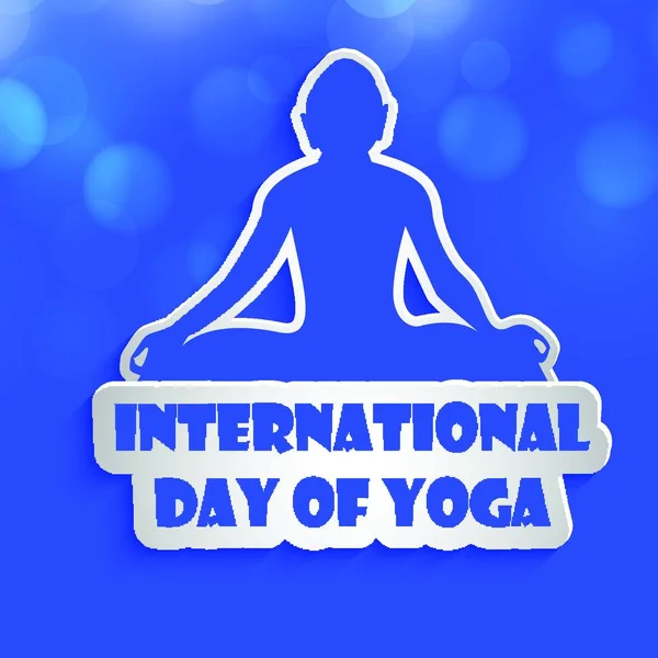 Dia Internacional Texto Ioga Postura Yoga — Vetor de Stock