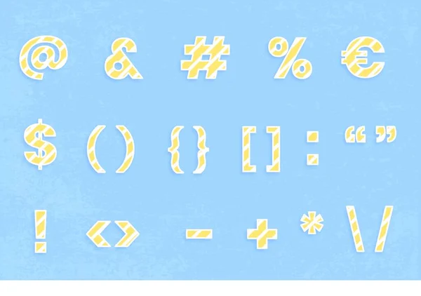 Ensemble Différents Symboles Mathématiques Sur Fond Bleu — Image vectorielle