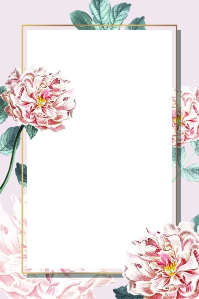 カラフルな花のフレーム グリーティングカードテンプレート — ストックベクタ