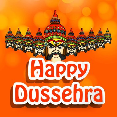Hindu festivali Dussehra, renkli vektör çizimi 