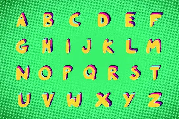 Типография Буквы Шрифт Векторная Иллюстрация — стоковый вектор
