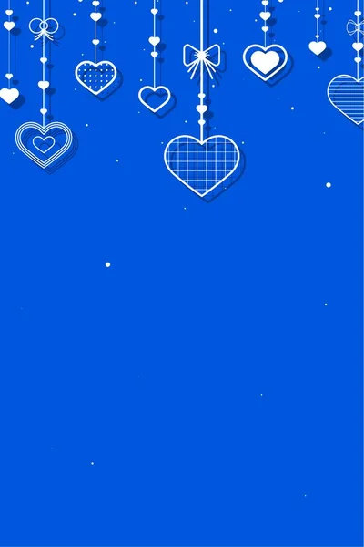 青いバレンタインデーの背景テンプレートコピースペース — ストックベクタ