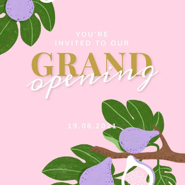 Grand Opening Card Template Vector Illustration — Stock Vector