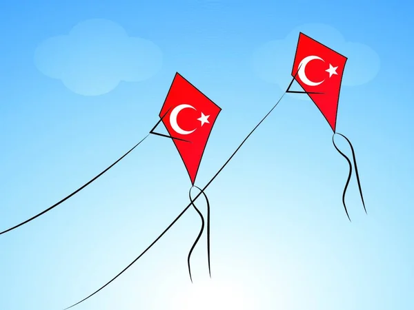 Hari Republik Turki Gambar Vektor Berwarna Warni - Stok Vektor