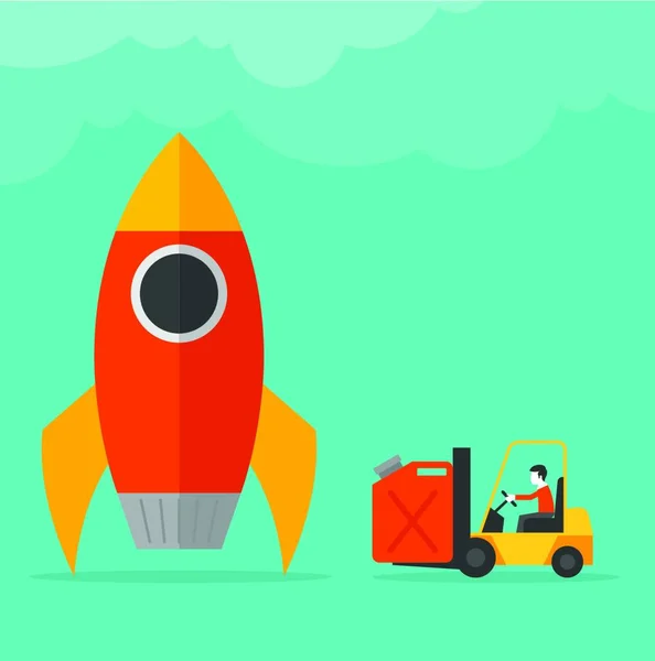 Rocket Web Simple Illustration — Stock Vector