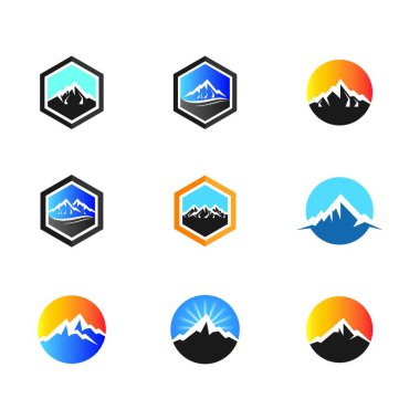 dağ simgesi, vektör illüstrasyonu
