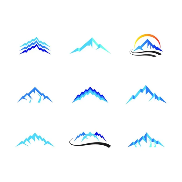 Mountains Web Icon Vector Illustration — Stock Vector