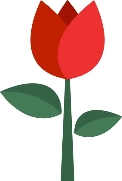 Flat Icon Rose Flower — Stock Vector