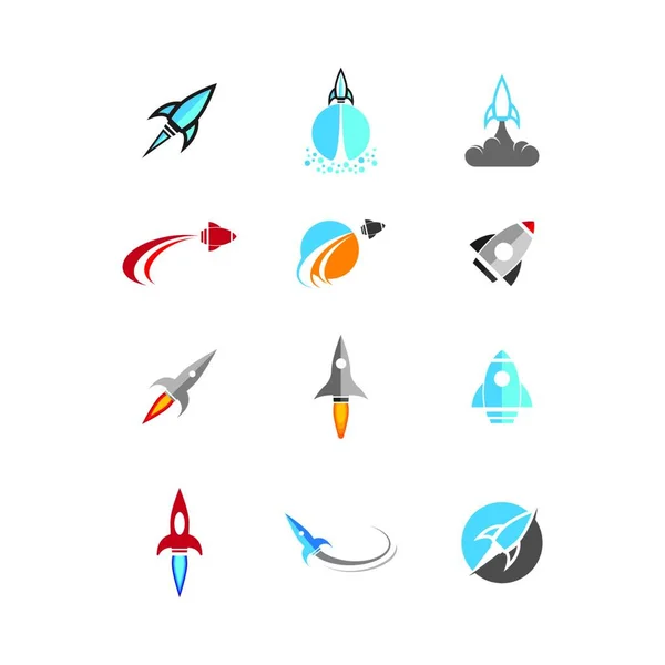 Rocket Symbol Illustration Colored Vector Illustration — Stock Vector