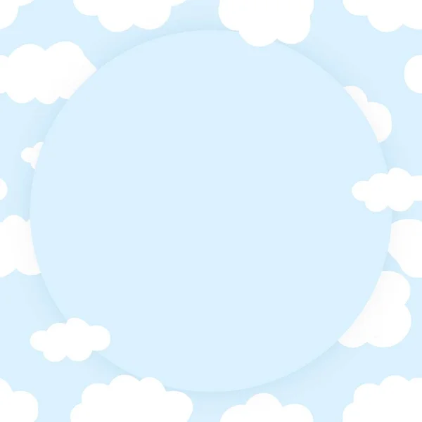 Wolken Hemel Frame Vector Schattig Pastel Patroon — Stockvector