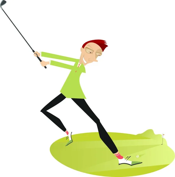 Uomo Che Gioca Golf Vettore — Vettoriale Stock