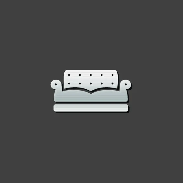 Couch Metallic Icon Design — Stock Vector