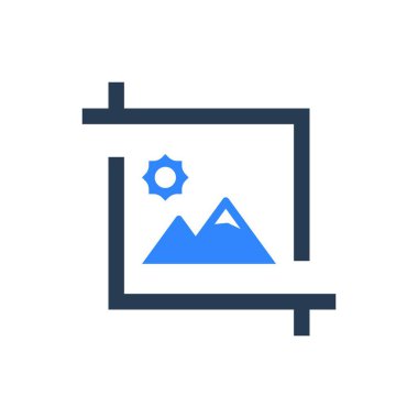 Fotoğraf kırpma simgesi, basit vektör illüstrasyonu