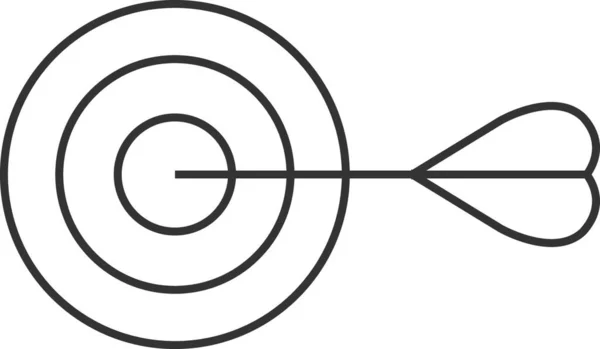Icono Del Esquema Ojo Buey Flecha — Vector de stock