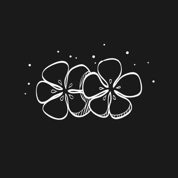 Sketch Icon Black Jasmine Flowers — Stock Vector