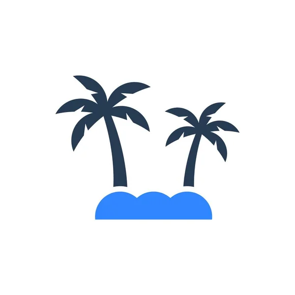 Symbol Der Palmeninsel Einfache Vektorillustration — Stockvektor