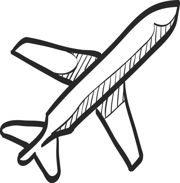 Çizim Simgesi Uçak Vektör Çizimi — Stok Vektör