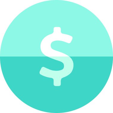 Çember simgesi - Dolar işareti vektör çizimi