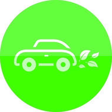 Çember simgesi - Yeşil araba vektör illüstrasyonu