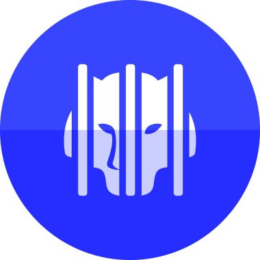 Çember simgesi - Kafese kapatılmış hayvan vektör illüstrasyonu