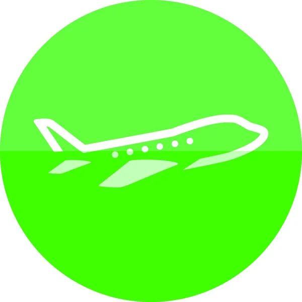 Значок Круга Векторная Иллюстрация Самолета — стоковый вектор