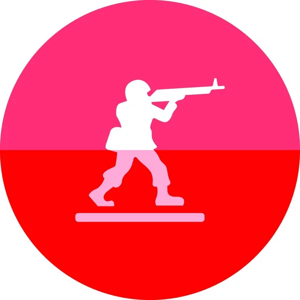 Ikona Koła Ilustracja Wektora Żołnierza Zabawki — Wektor stockowy